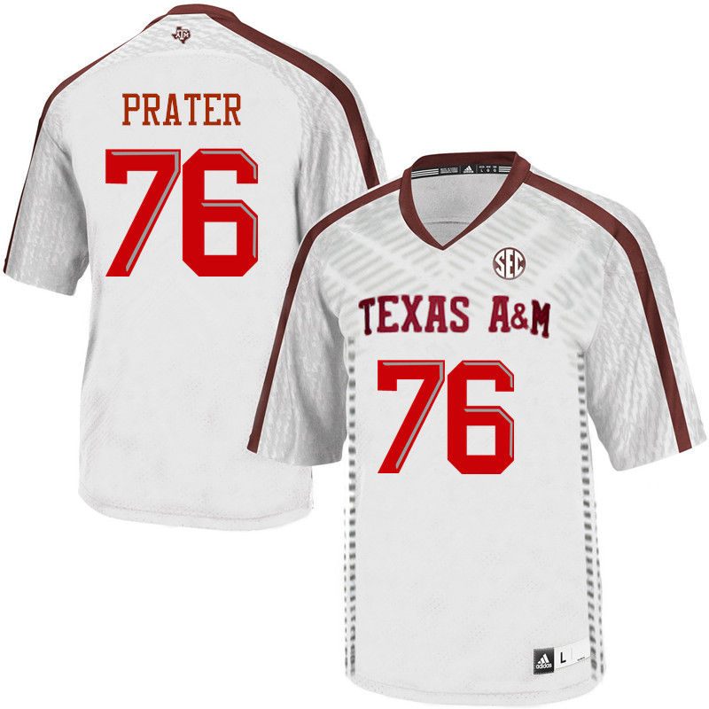 Men #76 Colton Prater Texas A&M Aggies College Football Jerseys-White